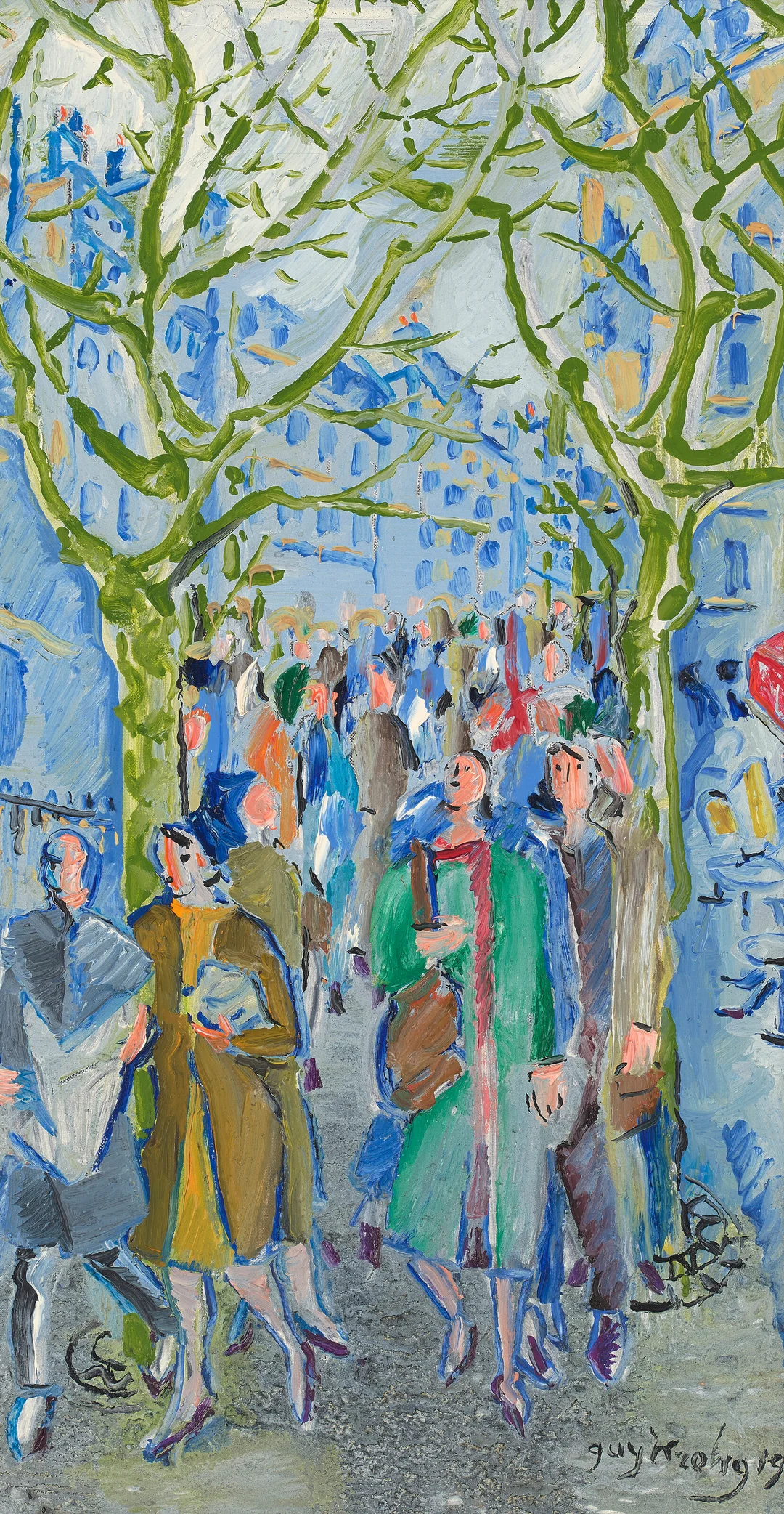 Krohg, Guy — "Rue Mouffetard I" 1994 — Kunst/Maleri — Blomqvist