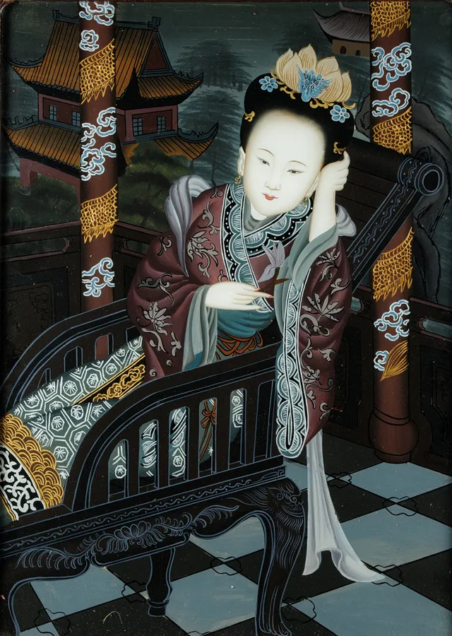 Hinterglasmalerei. China. 2.Hälfte 20.Jh.