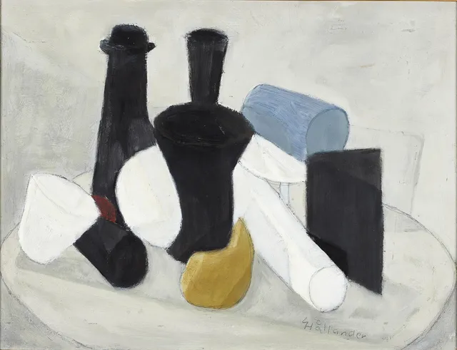GUNNAR HÅLLANDER (1915-1980). "Stilleben med päron", signerad Hållander, utförd 1967, olja på pannå.
