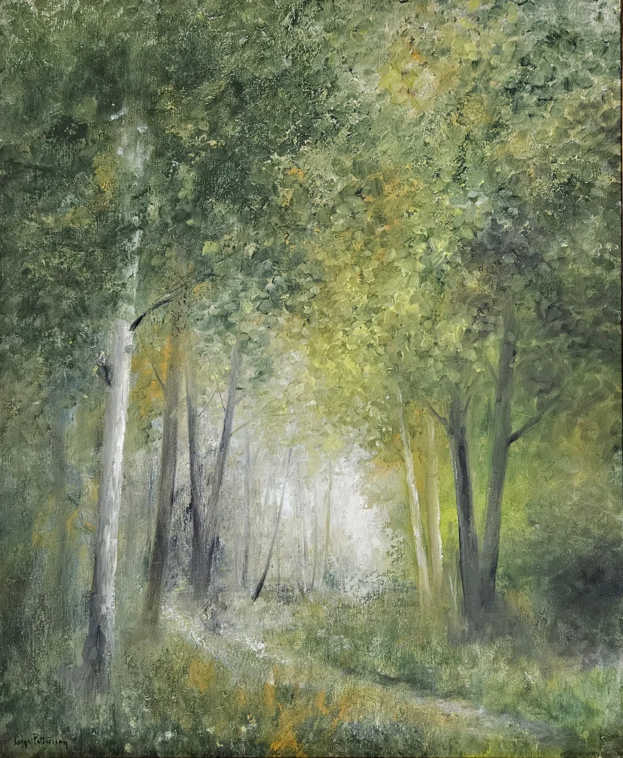 INGE PETTERSSON. Skogslandskap. Olja på duk, signerad Inge Pettersson. — Paintings — Auktionshuset Thörner & Ek