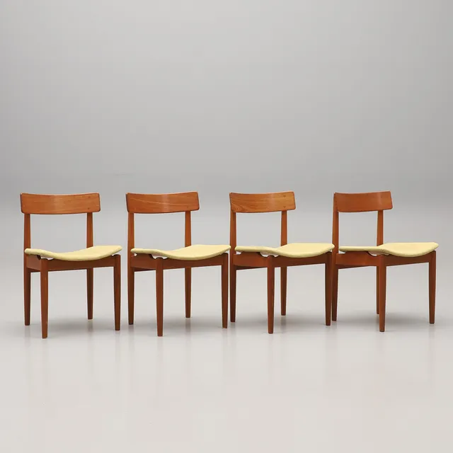 NILS JONSSON, stolar, 4 st, "Tyr", teak, Bra Bohag, Troeds, Bjärnum.