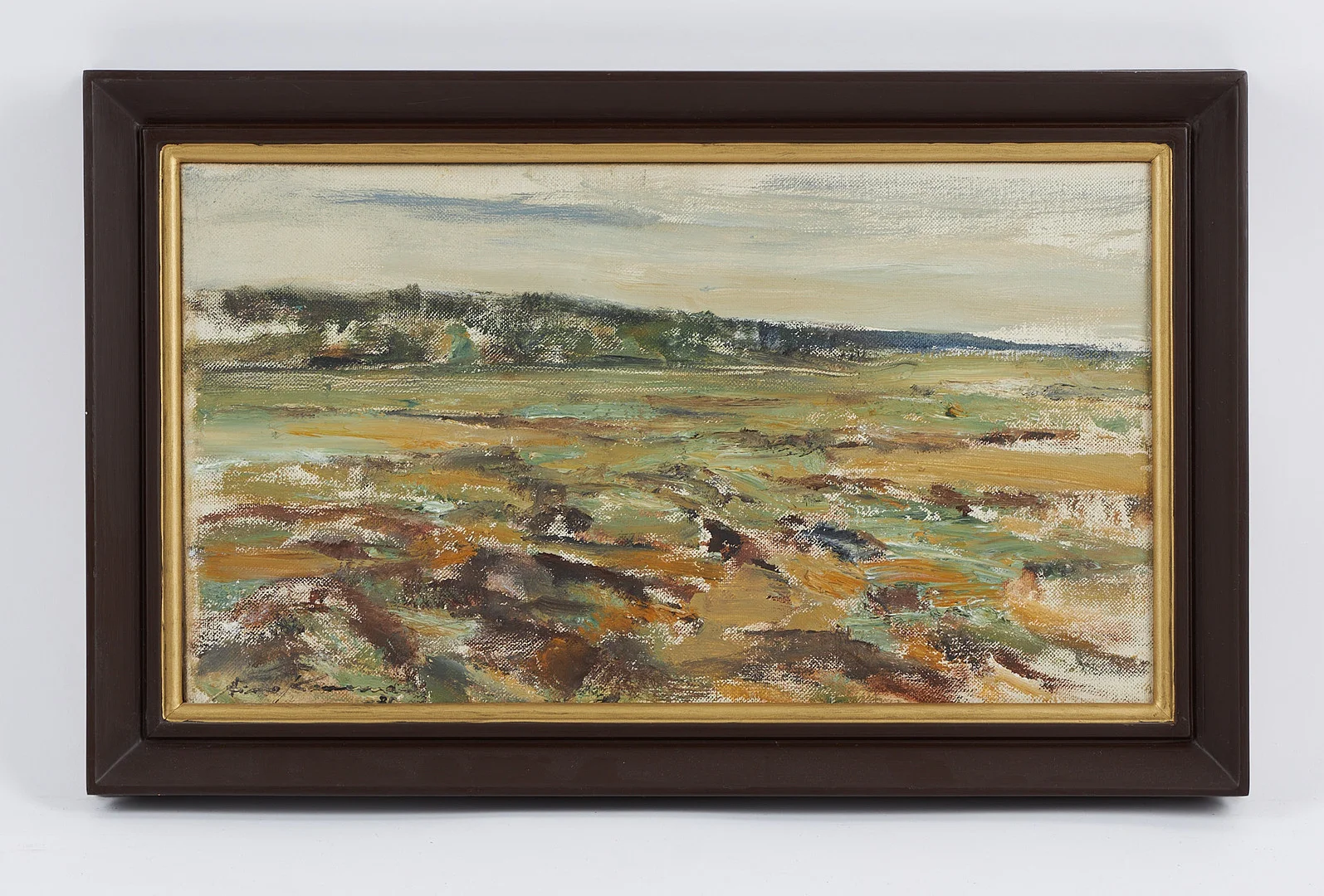 AIMO KANERVA. "Kärrlandskap III (juli)", signerad samt daterad -71, olja på duk. — Paintings — Stockholms Auktionsverk Helsinki