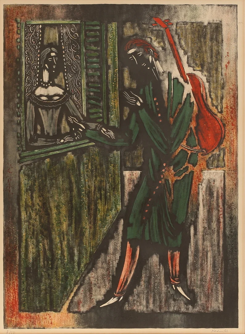 VYTAUTAS KASIULIS. Färglitografi, signerad, 8/50. — Engravings & Prints — RA Auktionsverket Norrköping