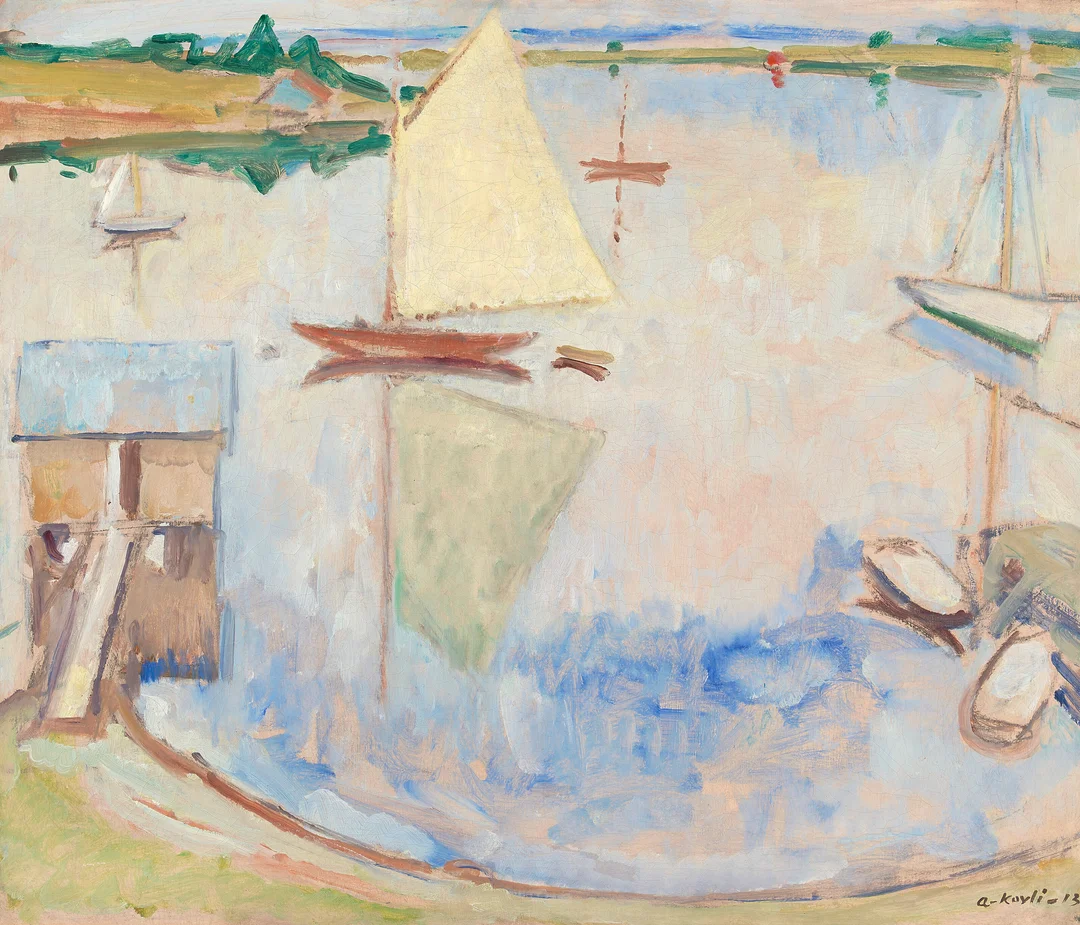 Kavli, Arne — "I havnen" 1913 — Kunst/Maleri — Blomqvist