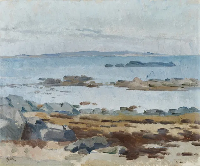 KARL ÖRBO (1890-1958). "Marsdag i Torekov", signerad och daterad Örbo -51, olja på pannå.