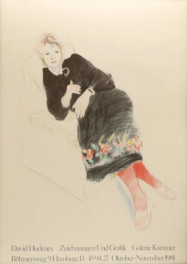 DAVID HOCKNEY. Efter, affisch.