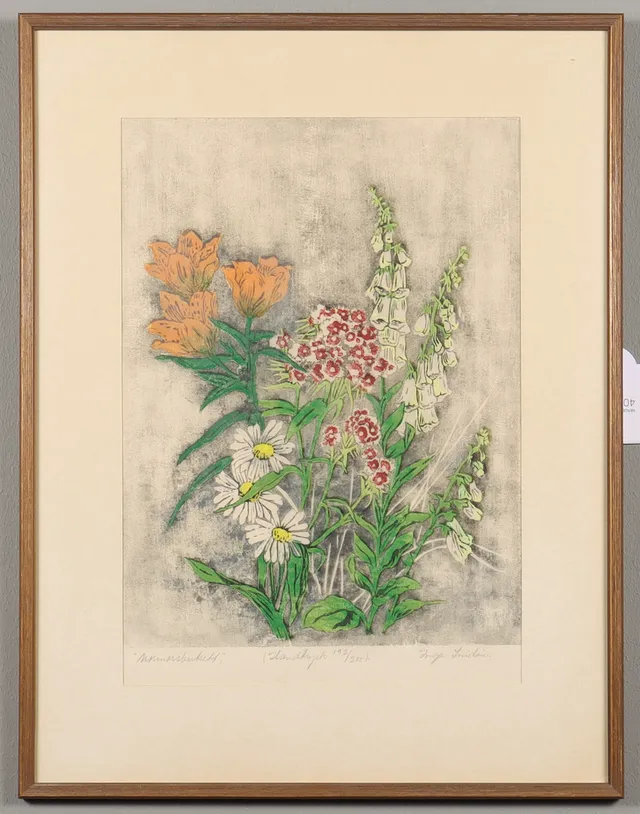 INGA LINDEN. Handtryck, signerad och numrerad 192/200.