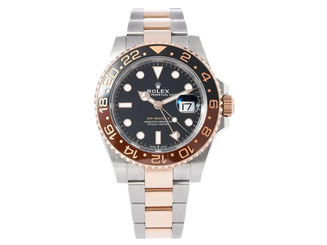 ROLEX, Oyster Perpetual Date, GMT-Master II, Chronometer, Ref nr. 126711CHNR, Serie nr. 53N0Y960, Cal 3285, herrur, 40 mm, stål/rosa guld (Everose), automatisk, safirglas, datum, 24-timmarsvisning, brun/svart keramisk vridring (Cerachrom), Oysterlocklänk, viklås (Easylink), Ref nr. 79201-2WP/4GN, cert, augusti 2020, box, ytterkartong. — Klockor/Rolex — Kaplans