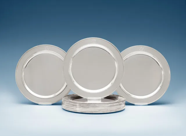 SIGVARD BERNADOTTE, kuverttallrikar 16 st, Georg Jensen, 1945-1977,