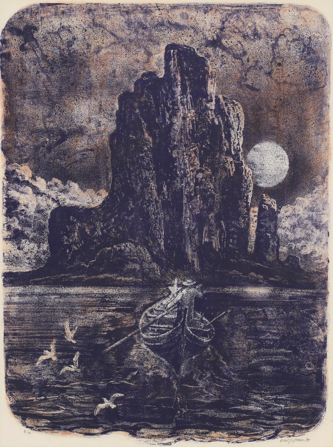 Harr, Karl Erik — "Månenatt" 1974 — Kunst/Grafikk — Blomqvist
