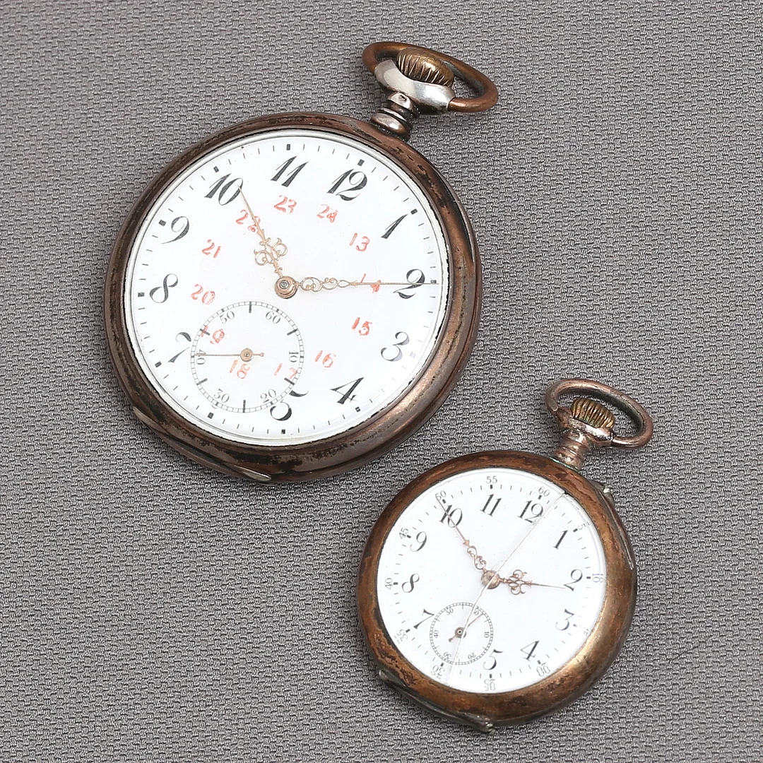 FICKUR, 2 st, silver, 1900-tal. — Pocket & Stop Watches — Auktionshuset Kolonn