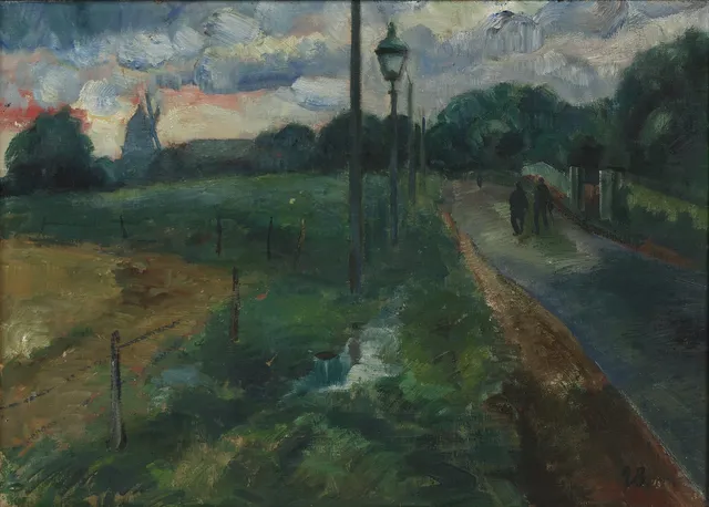 AXEL BENTZEN (1893-1952). Landskabsmotiv fra Humlebæk, olie på lærred.