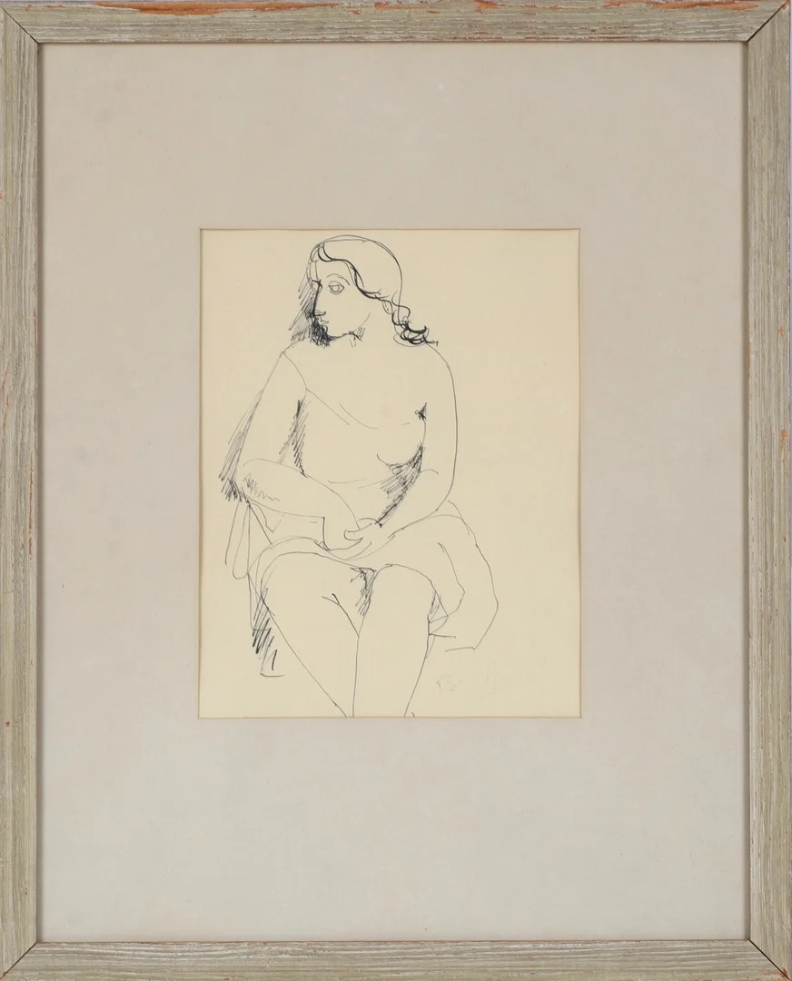 BENGT LINDSTRÖM. Modellstudie, tusch på papper, signerad. — Drawings — Stadsauktion Sundsvall
