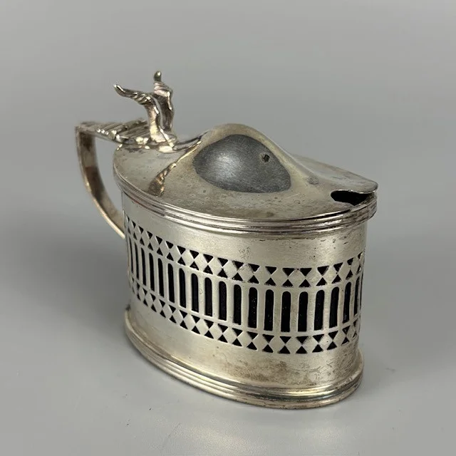 ENGLISH SILVER HALLMARKED MUSTARD POT. — Silver — Lyme Bay Auctions