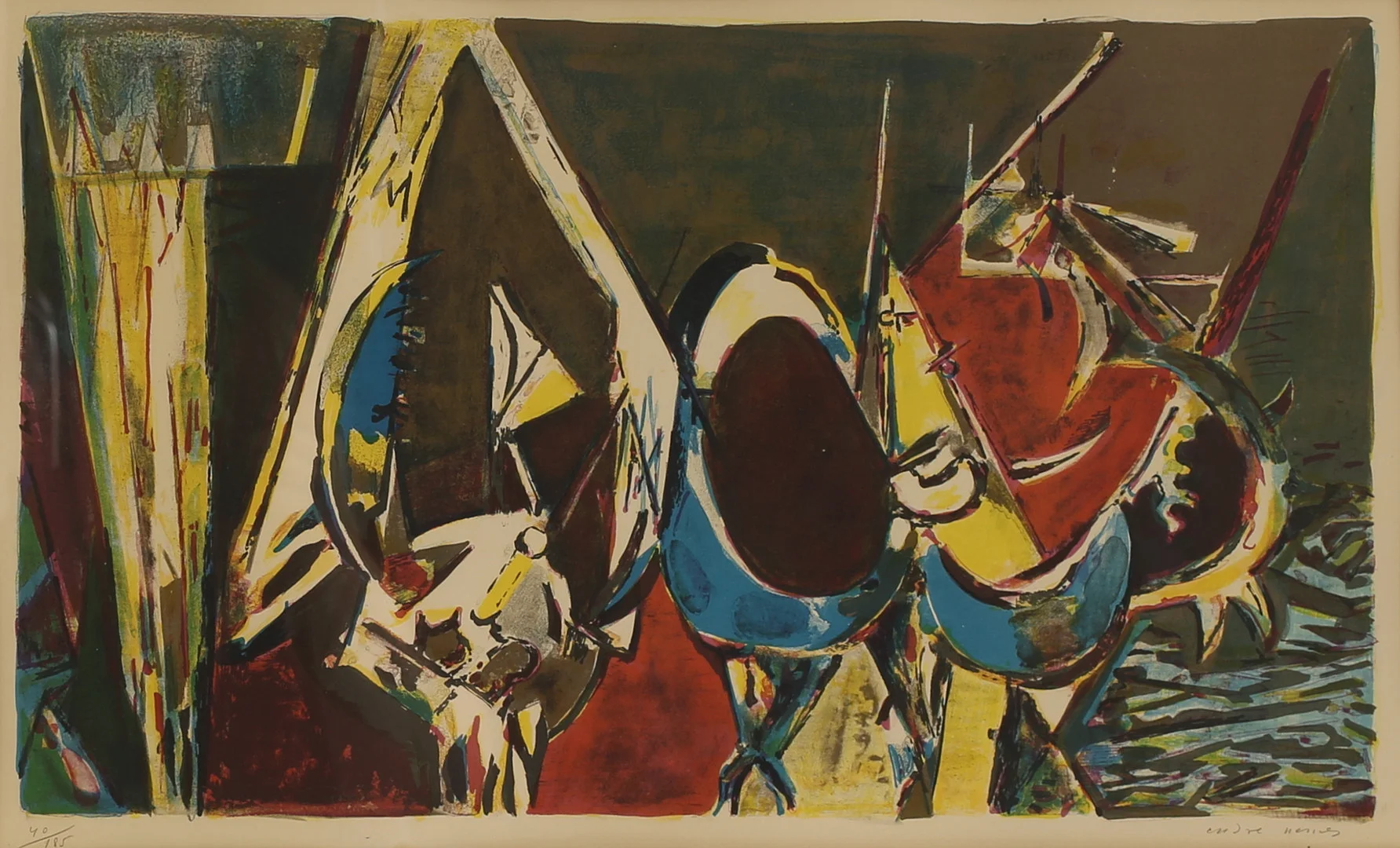 ENDRE NEMES. Färglitografi, signerad och numrerad. — Engravings & Prints — RA Auktionsverket Norrköping