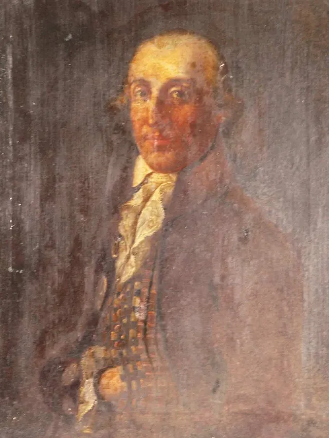 UNBEKANNT. "Portrait eines englischen Adeligen", Öl auf Leinwand.