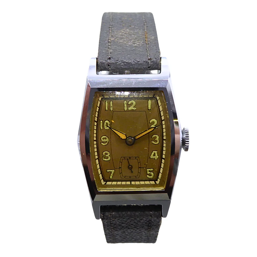 HERRENARMBANDUHR MIT GEHÄUSEBODEN AUS EDELSTAHL. — Wristwatches — Auktionshaus Stuber's Hammerschlag
