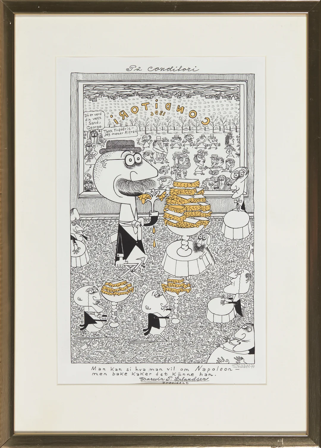Stabel, Fredrik — "På conditori" 1977 — Kunst/Grafikk — Blomqvist