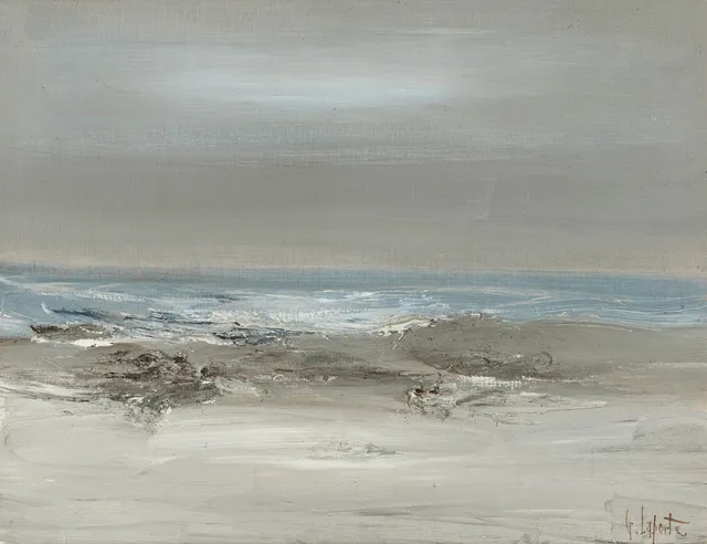 GEORGES LAPORTE (FRANRIKE, 1926-2000). Strandmotiv, signerad, olja på duk.
