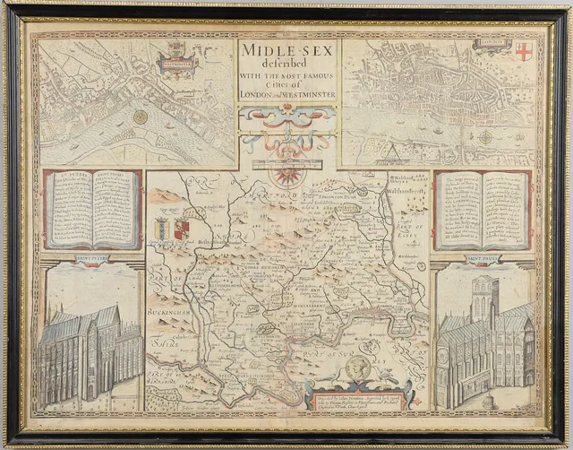 JOHN SPEED. Midle-sex described, c. 1700 or later.