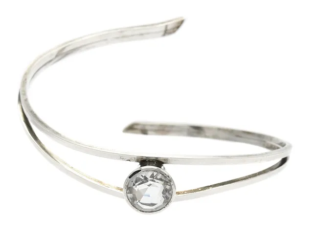 ARMBAND, silver, bergkristall, Martin Öhman, Lycksele 1967, 6,3 x 5,7 cm, vikt 14,8 g.