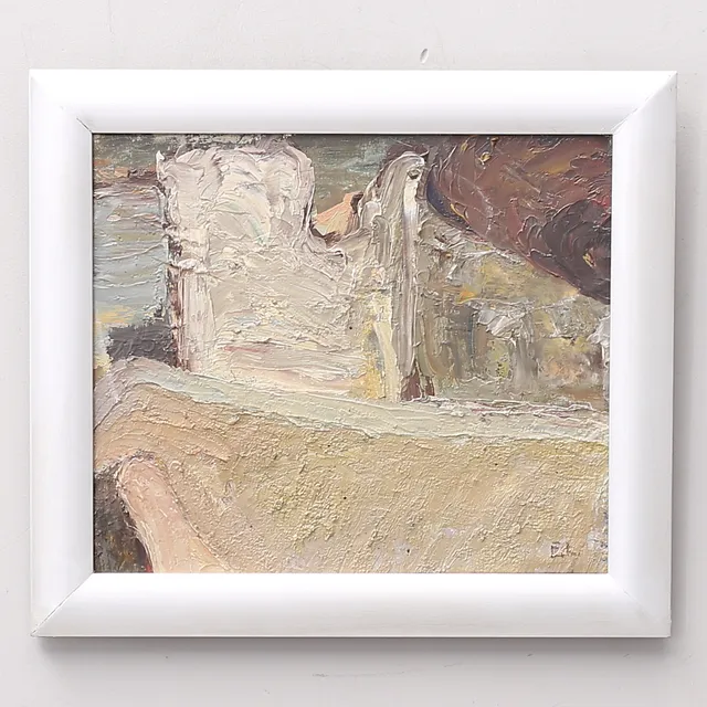 EVERT LUNDQUIST. "Muren". Olja på duk, signerad.