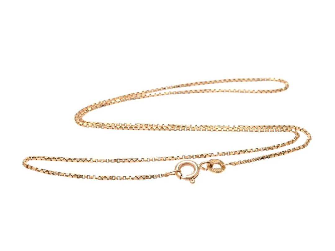 HALSKEDJA, 18K guld, venezialänk, längd 39 cm, vikt 2,9 g. — Smycken/Halskedja — Kaplans