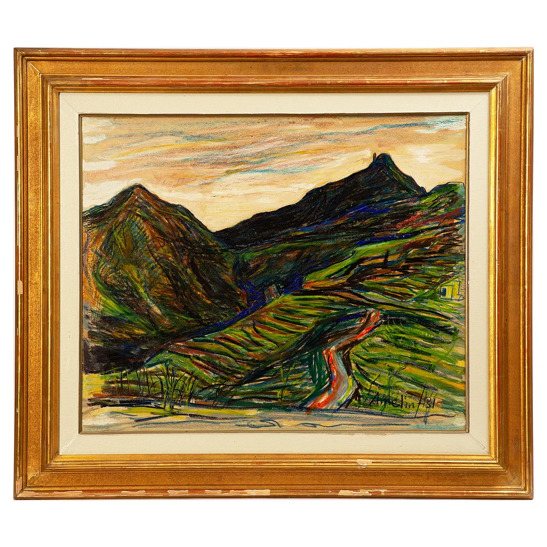 ALBIN AMELIN. Blandteknik på pannå, signerad och daterad -31. — Paintings — Stockholms Auktionsverk Göteborg