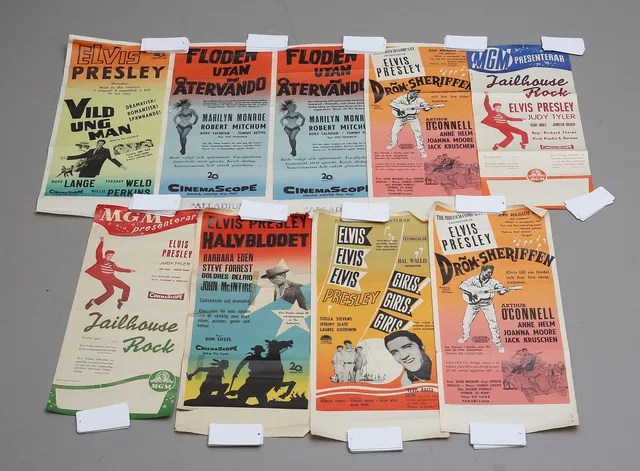 FILMAFFISCHER, Elvis Presley, 9 st stolpaffischer.