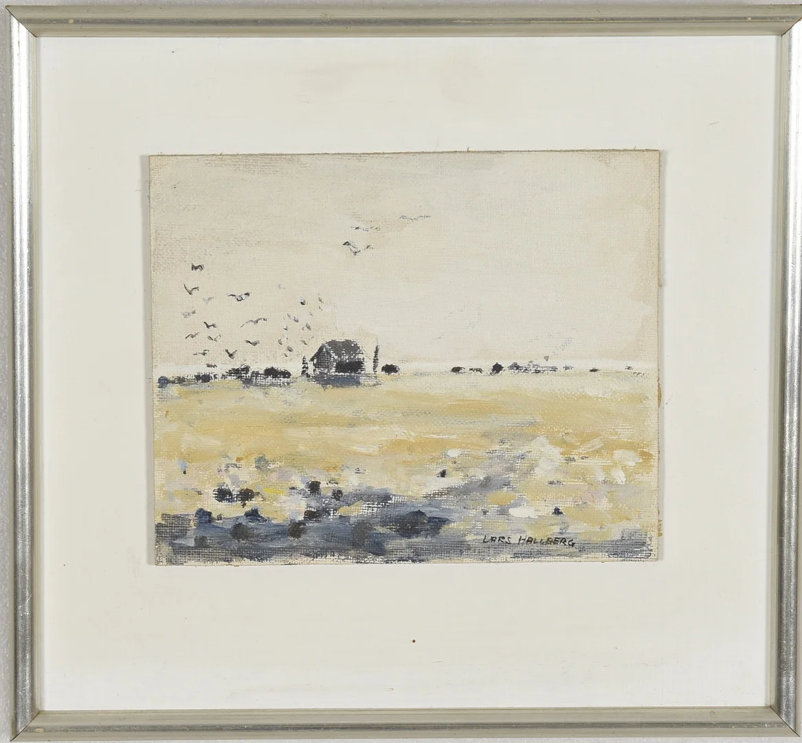 LARS HALLBERG. Olja på pannå. — Paintings — Halmstads Auktionskammare