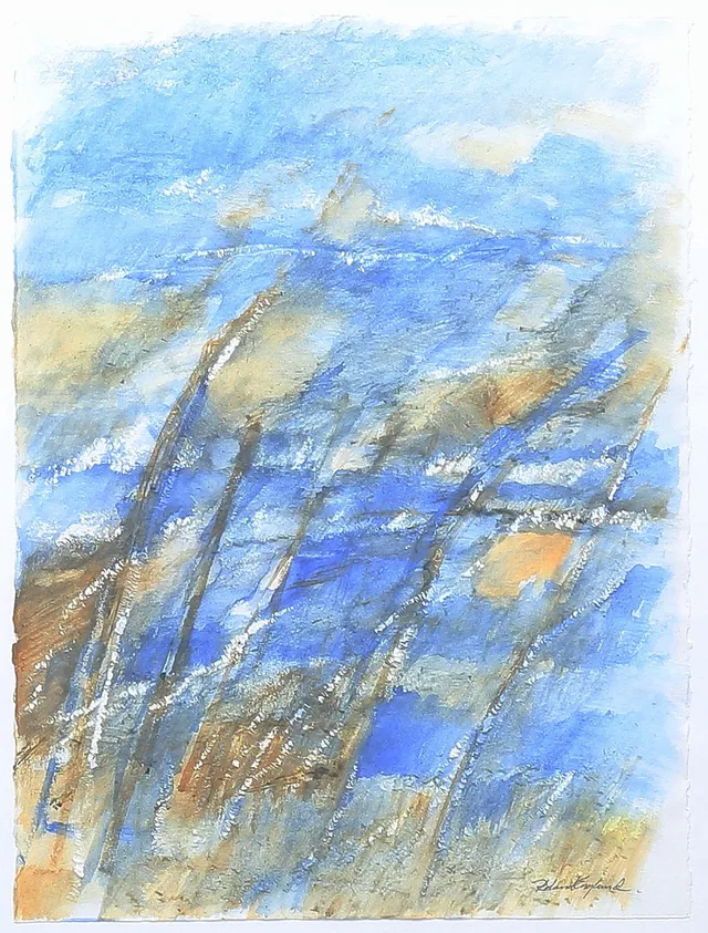 ROLAND ENGLUND. Akvarell, "Från de tysta rummen III", signerad.