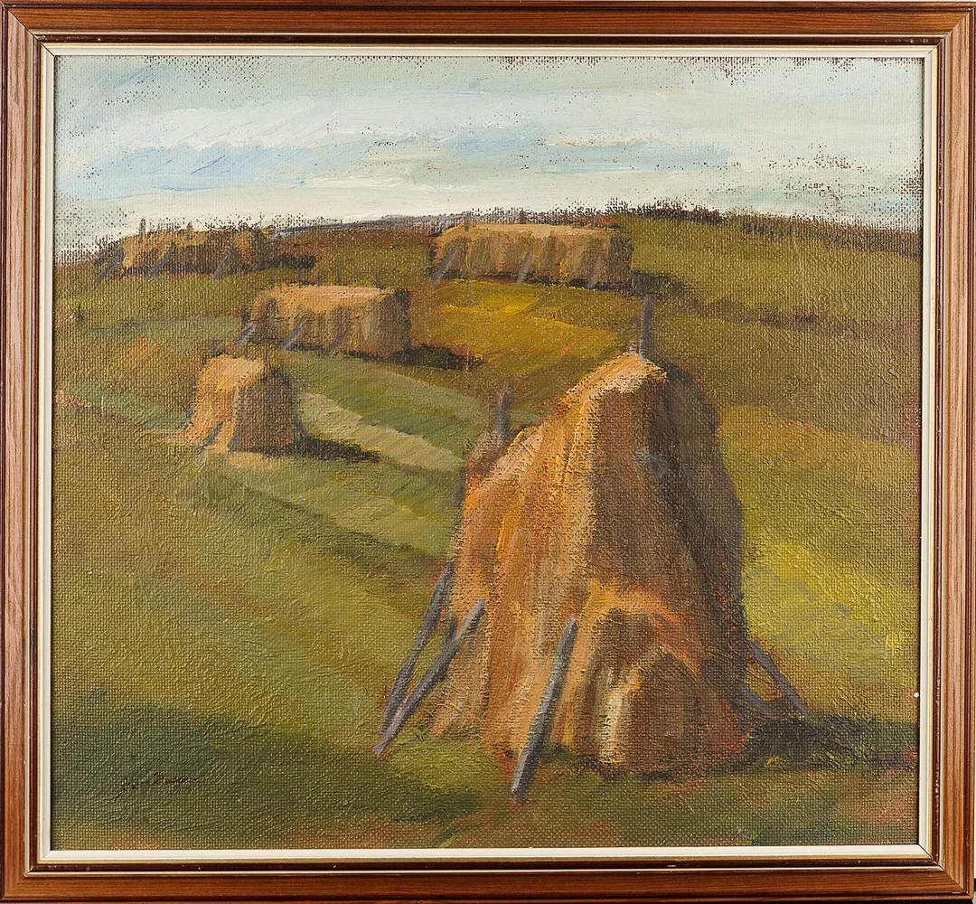 JEAN RAGNAR. Olja på pannå, "Sörfors Backe", Signerad. — Paintings — Norrlands Auktionsverk