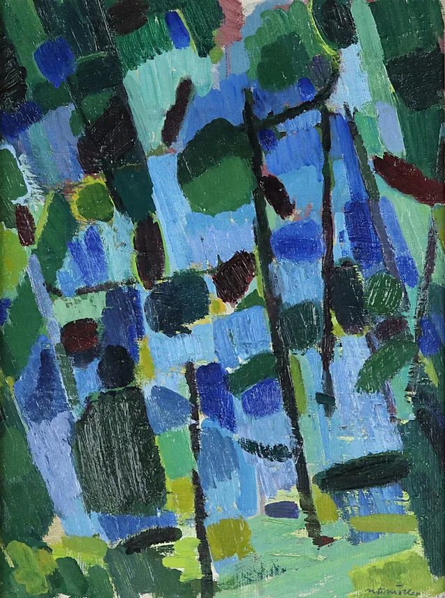 NILS MÖLLER. Olja på pannå, "Från Kullaberg", signerad 1946.