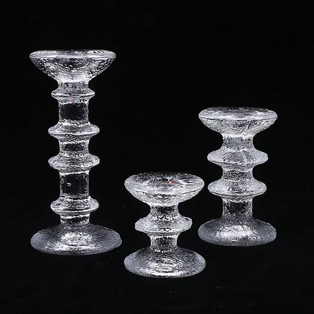 TIMO SARPANEVA. Ljusstakar, 3 st, glas, "Festivo", Iittala, Finland.