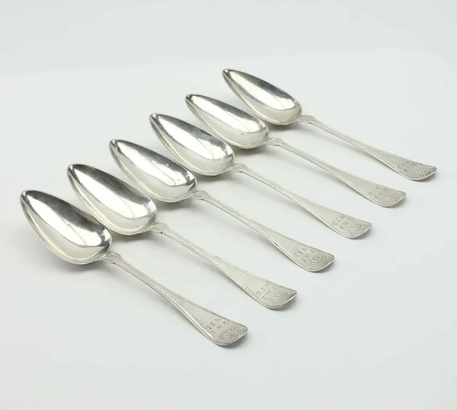 MATSKEDAR, 6 st, silver, Christoffer Nordin, Hudiksvall, 1846.