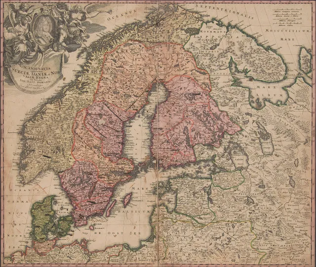 Homann, Johann Baptist — "Scandinavia complectens Sueciæ, Daniæ & Norvegiæ Regna" Nürnberg ca. 1730