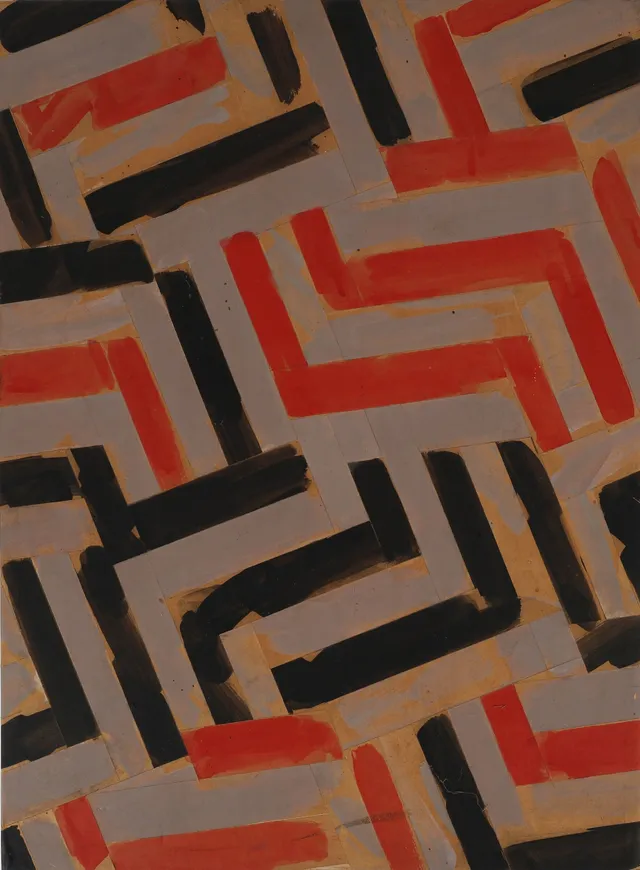 Søren Rosberg: Composition 'Manhattan Jive No1', collage/acrylic - 1985