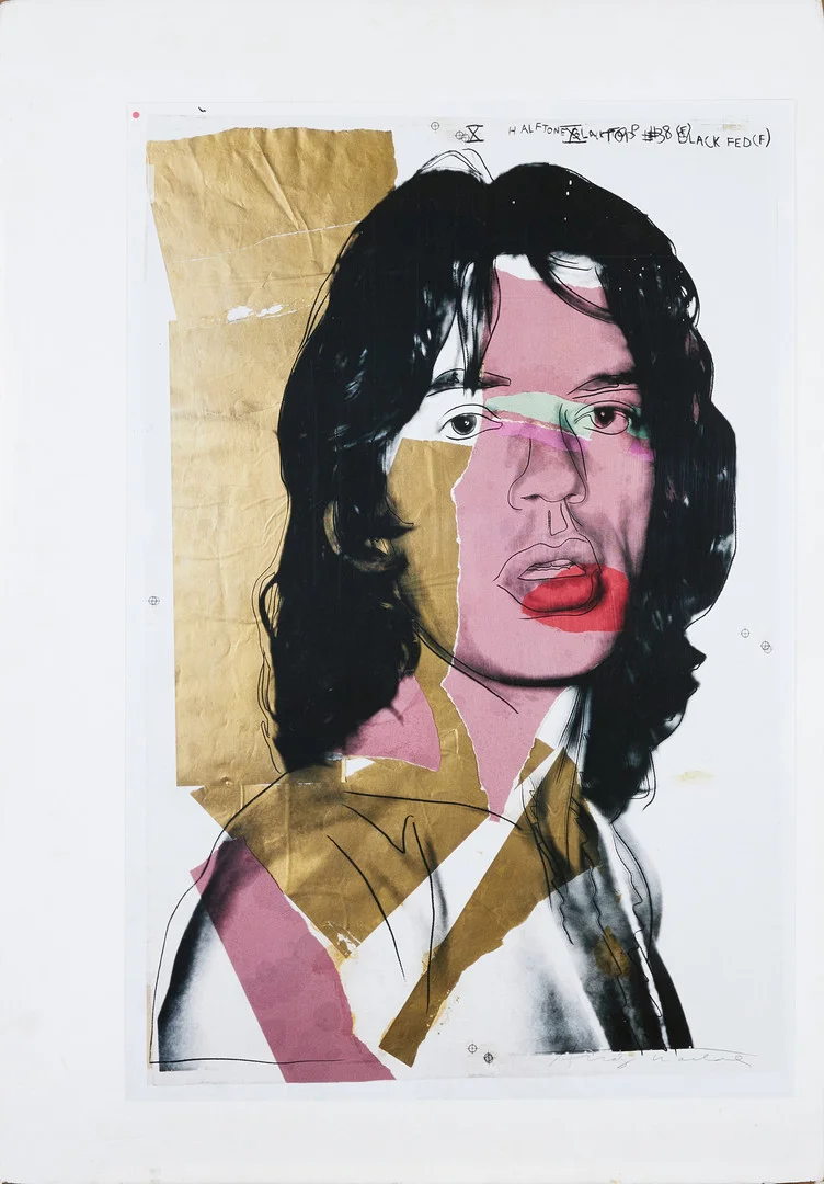ANDY WARHOL. EFTER. "Mick Jagger 1975", offset litograph for MUMOK, Vienna. — Engravings & Prints — Stockholms Auktionsverk Magasin 5