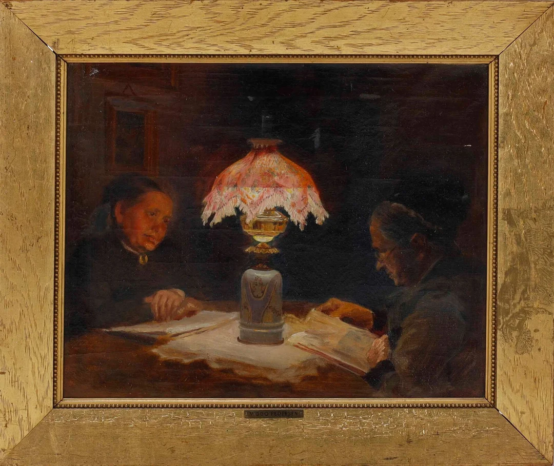 Viggo Pedersen - attributed. Interior painting — Paintings and sculptures/Older pictorial arts — Lauritz