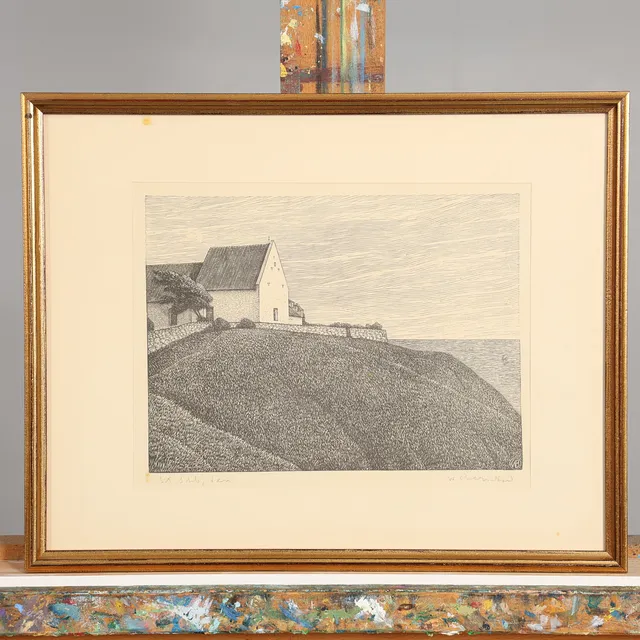 WALDEMAR BERNHARD. TRÄSNITT, "S:t Ibb, Ven", signerad.