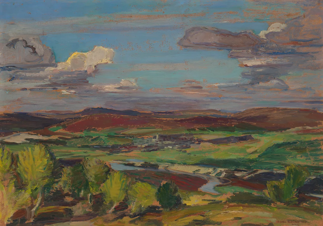 Gleditsch, Rolf Juell — "Utstikt fra Hanesåsen, Røros" 1935 — Kunst/Maleri — Blomqvist