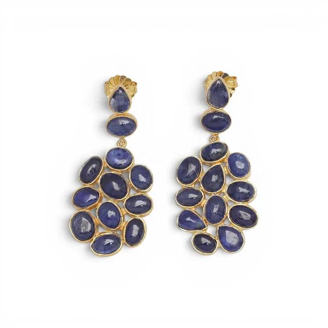 Sapphires long earrings.