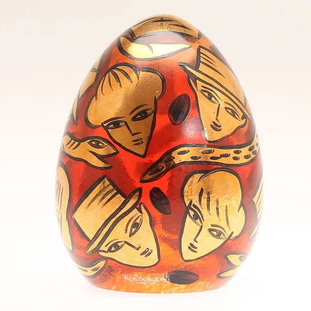ULRICA HYDMAN-VALLIEN. Glasskulptur/ägg, signerad, numrerad, Kosta-Boda Atelier.