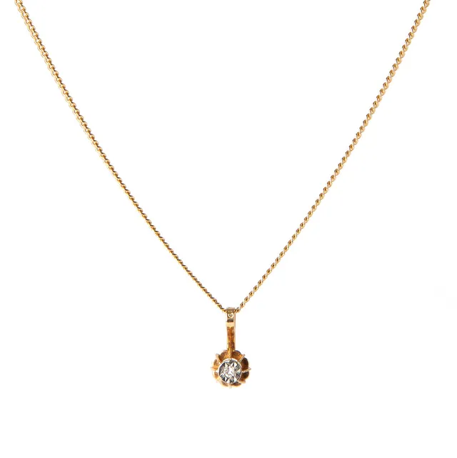 HÄNGE, 18K guld med åttkantslipad diamant.