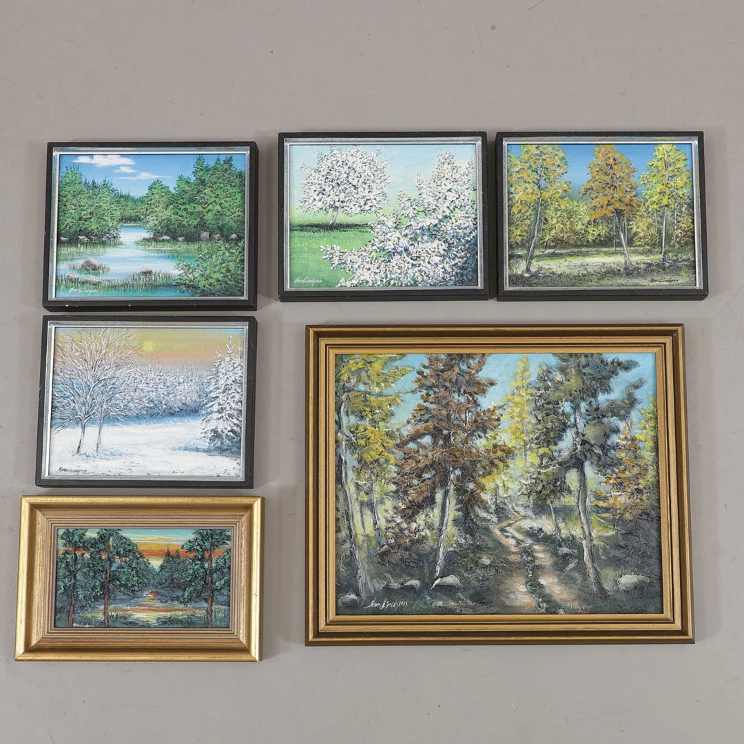 HANS LINDGREN. Oljor, 6 st, signerade. — Paintings — Växjö Auktionskammare