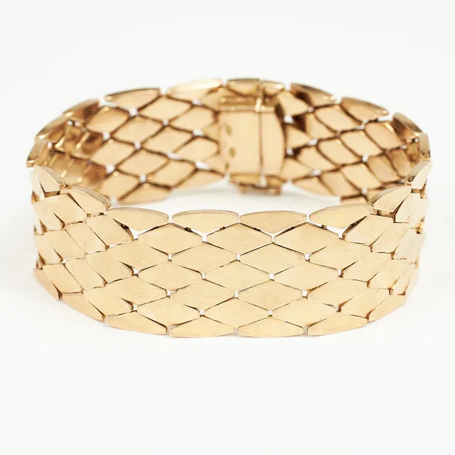 ARMBAND, 18 k guld, fantasilänk, Vicenza/Italien, (1944-1968).