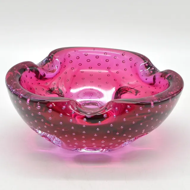 ARCHIMEDE SEGUSO. MURANO DESIGNERSCHALE, STUDIOGLAS, SOMMERSO, BULLICANTE, ITALIEN, UM 1950.
