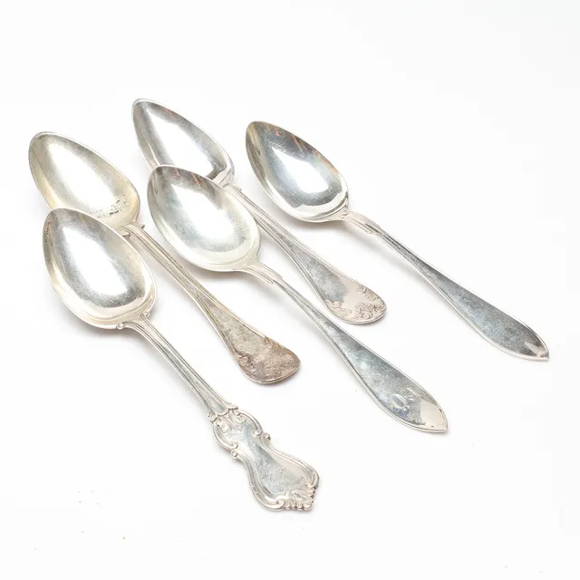 SKEDAR, 5 st, silver, vikt ca 325 gram.