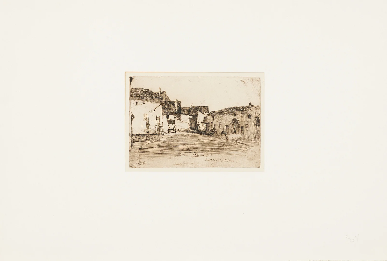 JAMES ABBOT MCNEILL WHISTLER (1834-1903). "Imp. Delatre Rue St. Jacques 171", etsning, signerad i plåten. — Engravings & Prints — Stockholms Auktionsverk Magasin 5