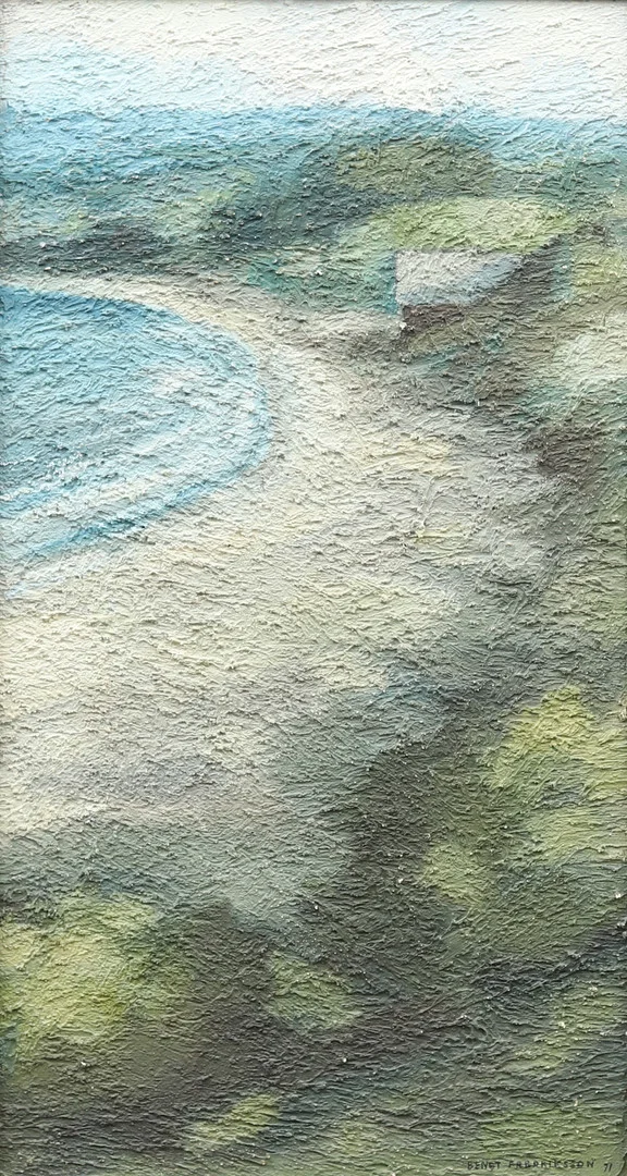 BENGT FREDRIKSSON. Strandmotiv Österlen olja på pannå, signerad och daterad -71. — Paintings — Garpenhus Auktioner